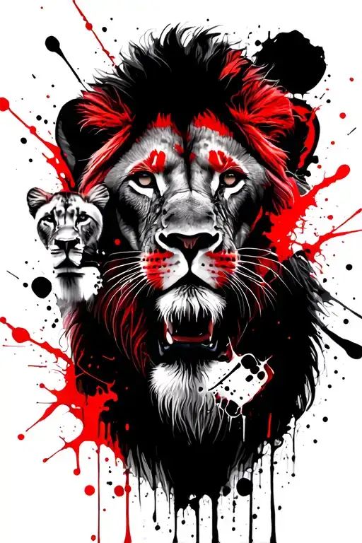 Lion And Little Lion Head