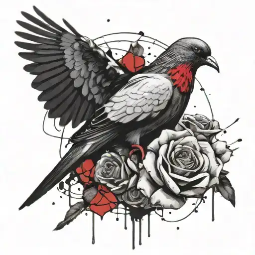 Pigeon Rose Intertwined