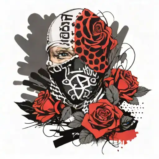 Balaclava And Rose With The Inscription Tu