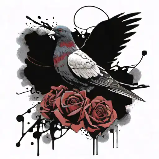 Pigeon Rose Intertwined