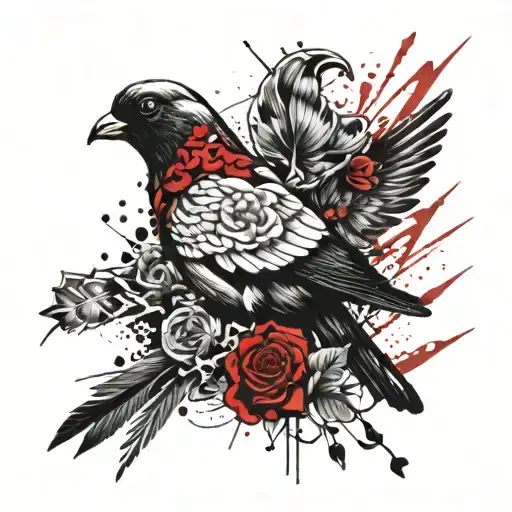 Pigeon Rose Intertwined