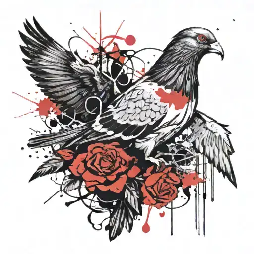 Pigeon And Rose
