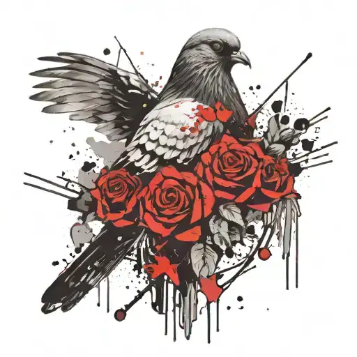 Gangster Pigeon With Roses