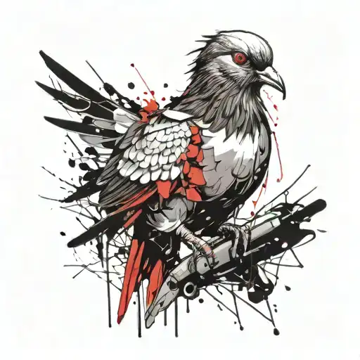 Pigeon Wearing Neckless