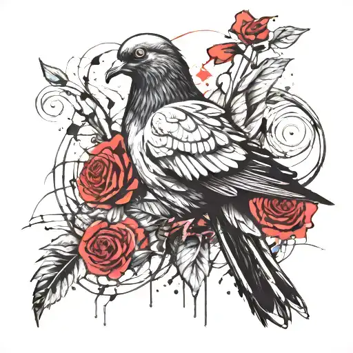 Pigeon Cross Rose Intertwined