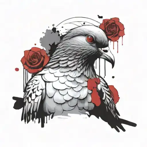 Pigeon With Rose
