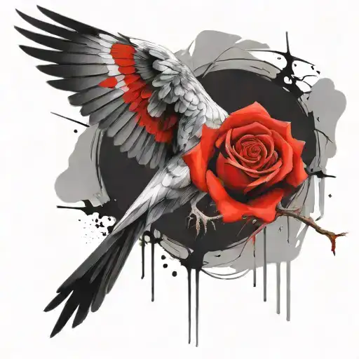 Ghost Pigeon With Rose