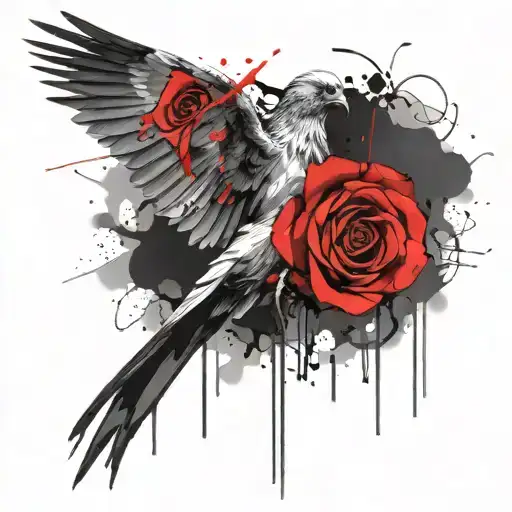 Ghost Pigeon With Rose