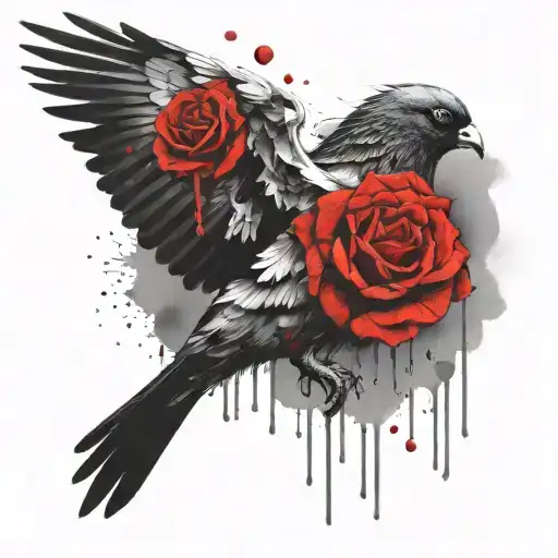 Ghost Pigeon With Rose Pedals
