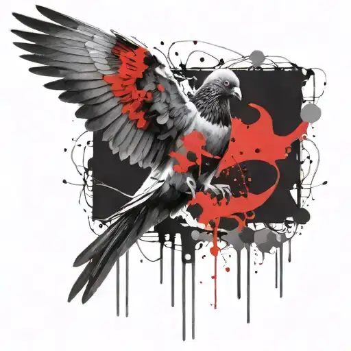 Pigeon And Angel Wings