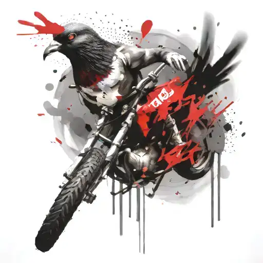 Pigeon Riding A Motorcycle