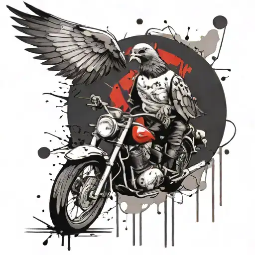 Pigeon Riding A Motorcycle