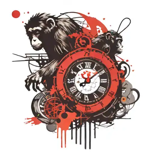 Monkeys Clock Money
