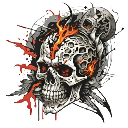 Skeleton Suffering Burning