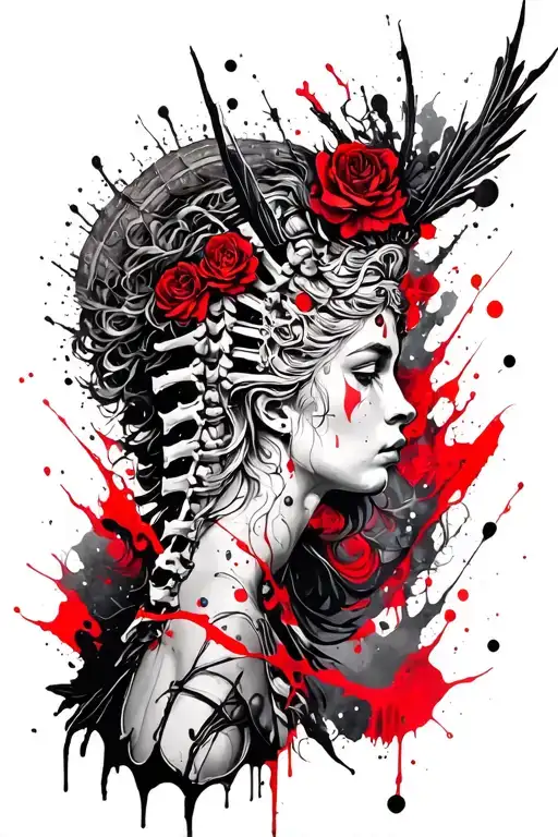 Spine Tattoo Inspired By Goddess Artemis Without Human Figures