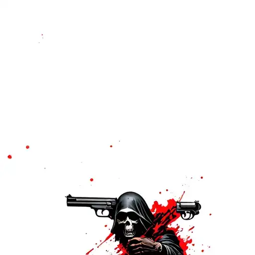 Grim Reaper Holding Pistols