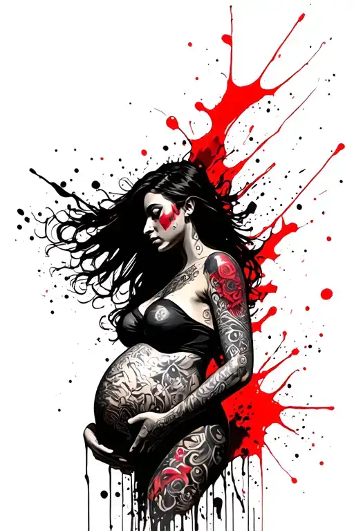 Pregnant Woman With Long Flowing Hair