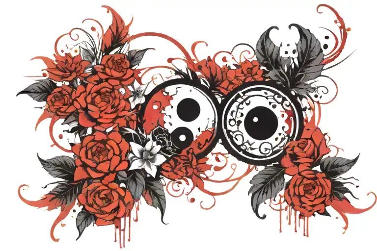 Yin Yang With Flowers
