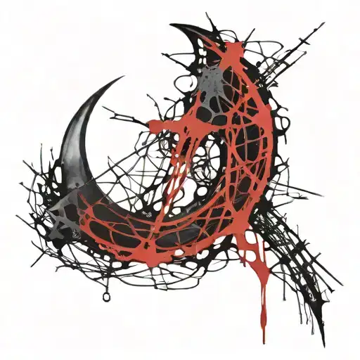 Crescent Moon In Barbed Wire