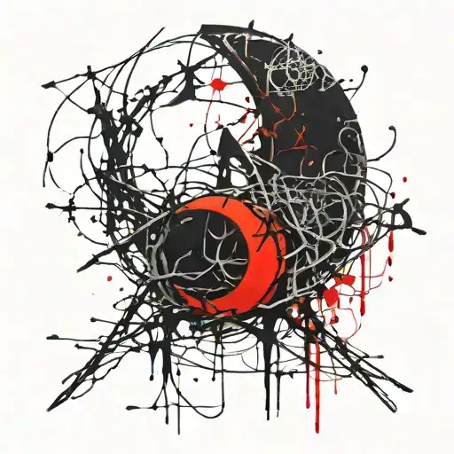 Crescent Moon In Barbed Wire