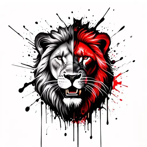 Half A Lions Face Surrounded