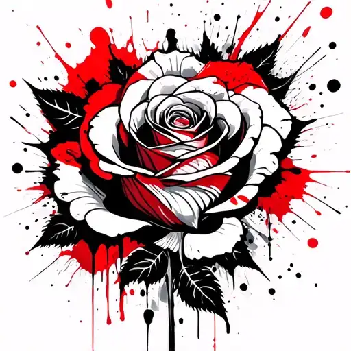 Rose Trash Polka Elements Intertwined