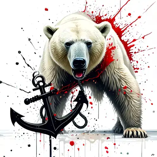 Polar Bear Dragging Anchor With Mouth