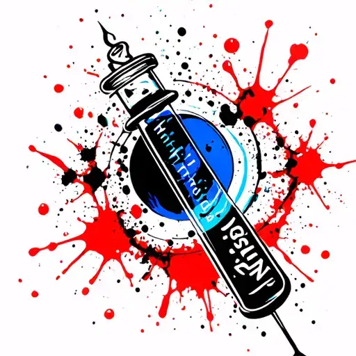 Blue Circle Inside The Ampoule With The Inscription Insuline Or Die