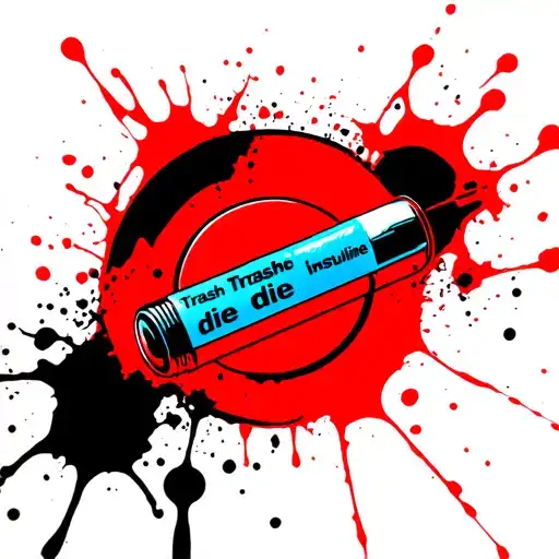 The Blue Circle Of The Diabetic Inside The Ampoule With The Inscription Insuline Or Die