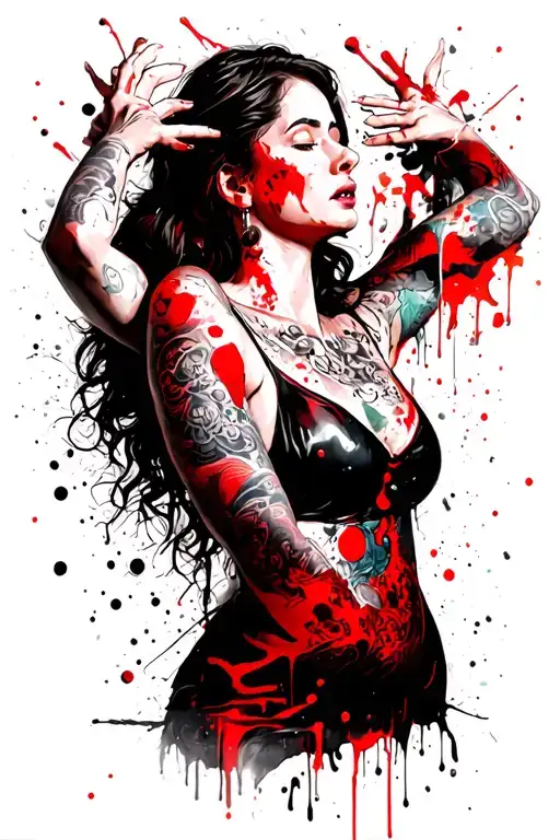 Addiction Woman Being Choked By Hands Reaching