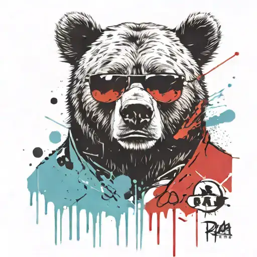 Papa Bear Chilling At The Beach With Sunglasses