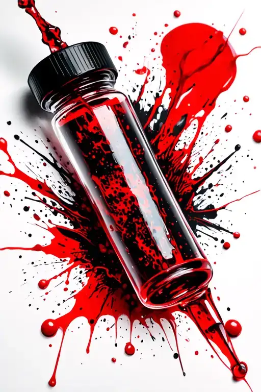 Blood Vial Injected In Arm
