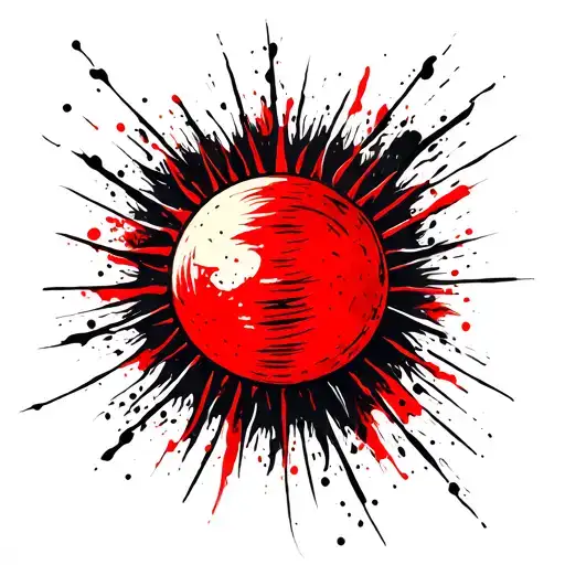 The Sun With Single Line Rays And Attaching Back Piece