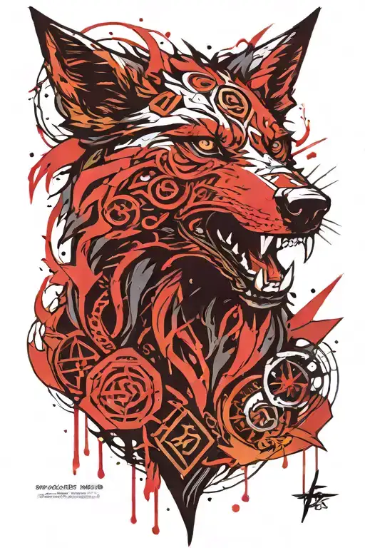 Fenrir With Runes Open Your Heart