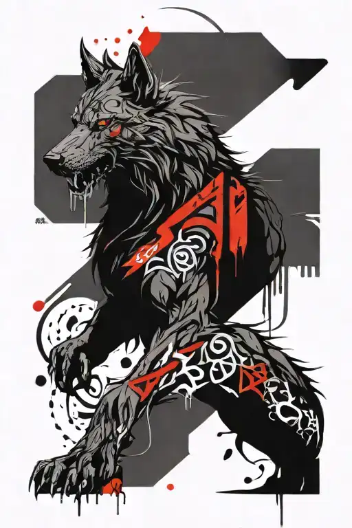 Fenrir With Runes Open Your Heart