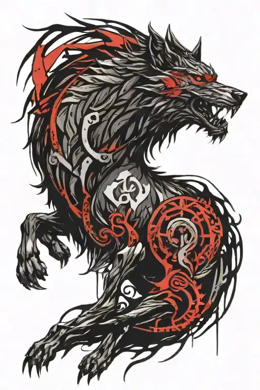 Fenrir With Runes Open Your Heart