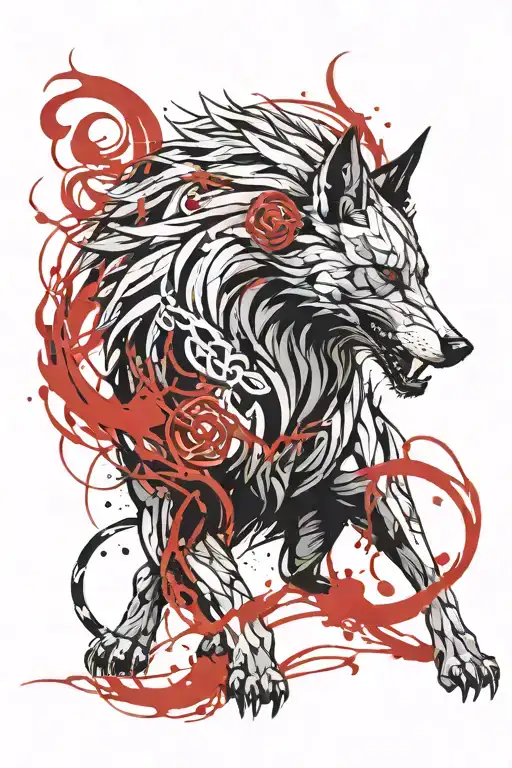 Fenrir With Runes Open Your Heart
