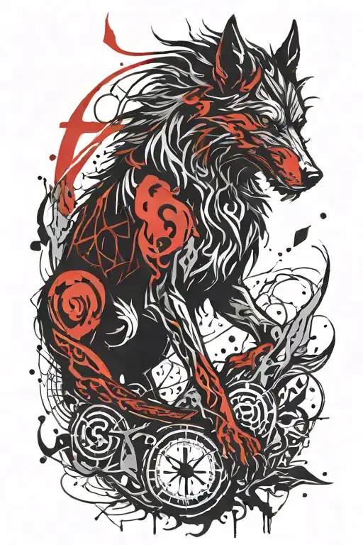 Fenrir With Runes Open Your Heart