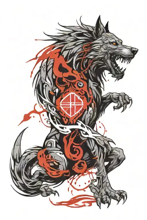 Fenrir With Runes Open Your Heart