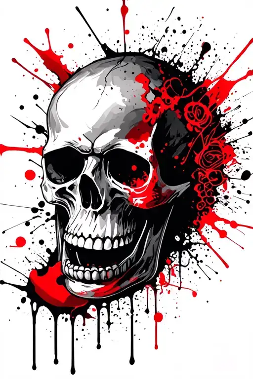 Skull With Hourglass In Mouth