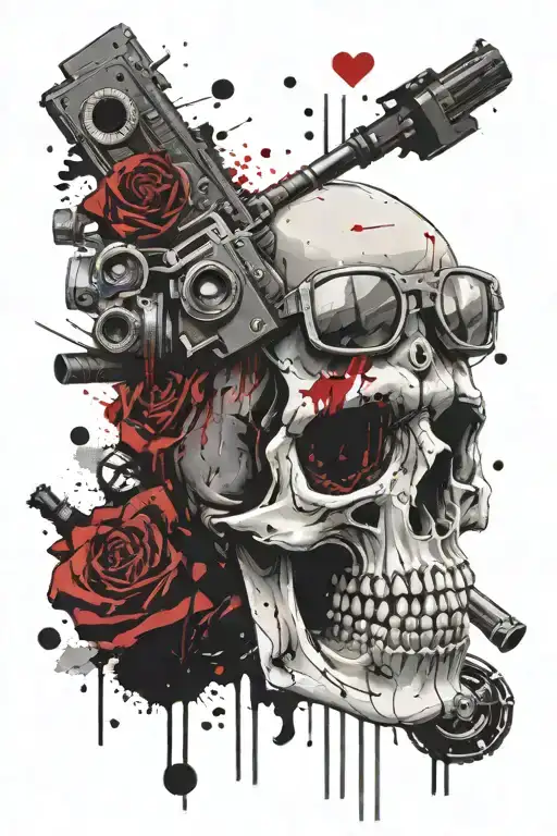 Ross Girl Guns Skull Ace Card