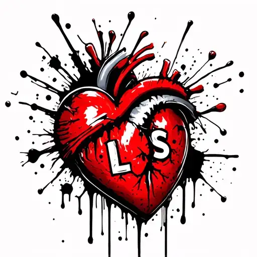 Heart Tatoo With Letters Ls