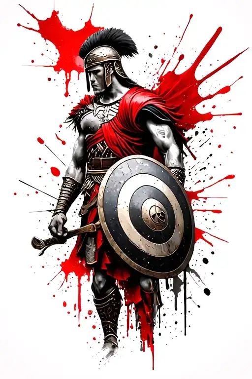 Spartan Holding A Shield