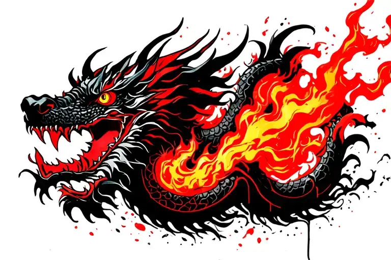 Japanese Dragon Breathing Fire