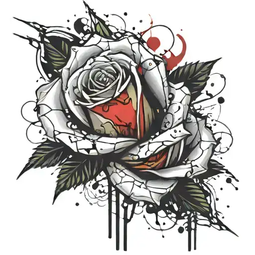 Rose Breaking Out Of Glass