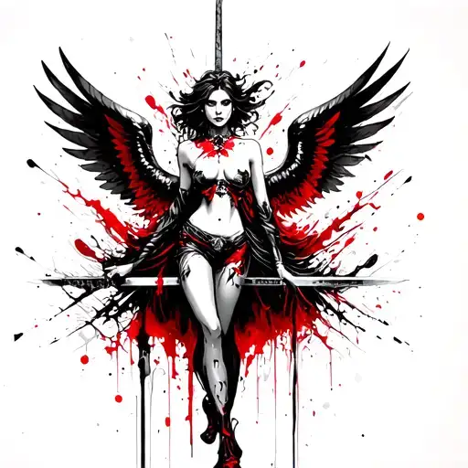 Winged Woman With Sword