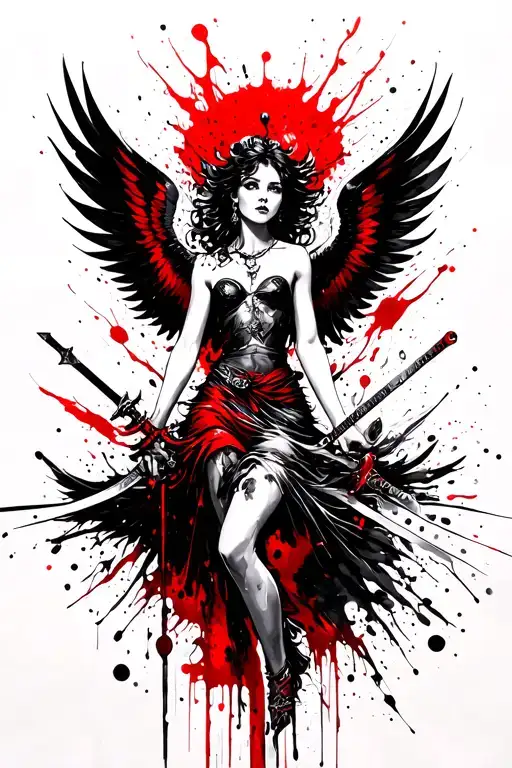 Winged Woman With Sword