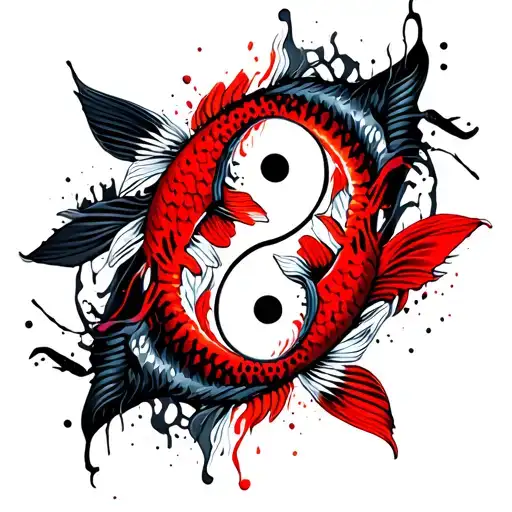 Gemini Koi Fish Yin Yang Symbol With Xavier In The Middle