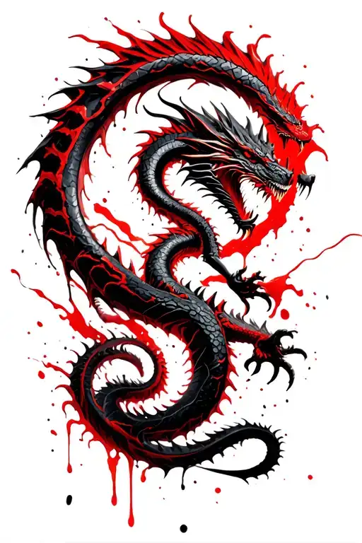 Circle Ouroboros Dragon Eating Its Tail