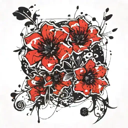 Flower Black And Red